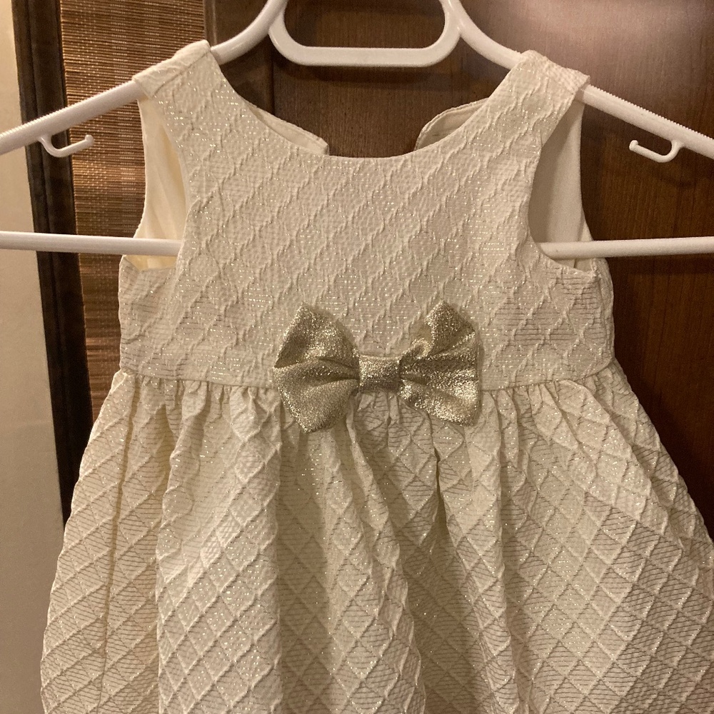 Gold and ivory infant girls dress size 3-6m